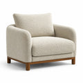 Sessel aus Bouclé Beige mit Holzrahmen 85x90x90 cm