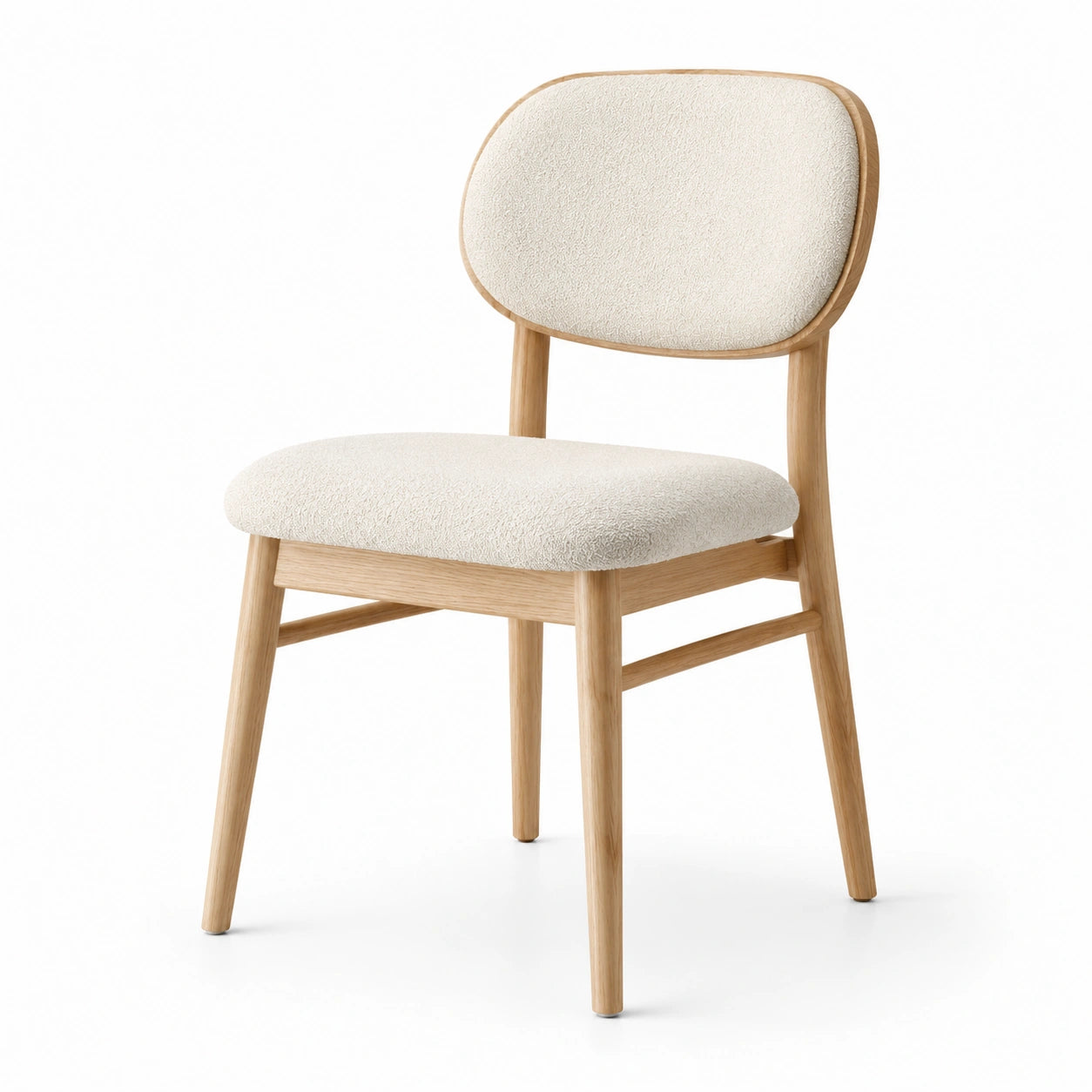 Eichenstuhl mit Polsterung Beige