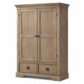 Eiche Kleiderschrank mit 2 Türen und 2 Schubladen 120x60x200 cm